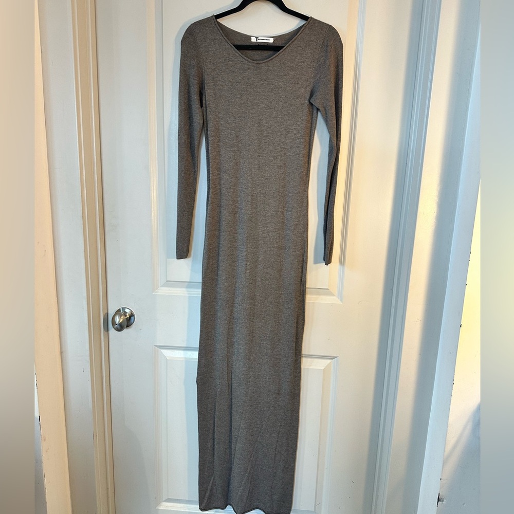 T Alexander Wang Viscose/Nylon/Wool/Silk StretchKnit Maxi Designer Dress Medium